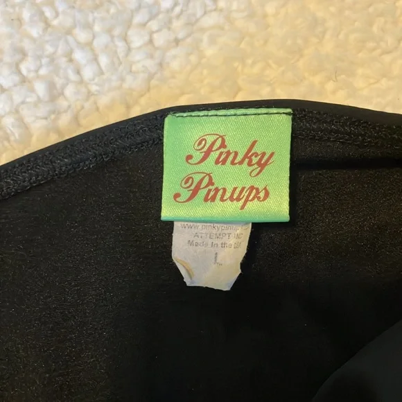 Unique Vintage Pinky Pinups Swim Romper EUC L (6-8) - Picture 3 of 5